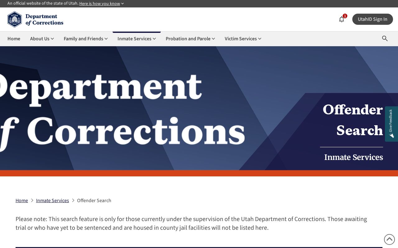 Cache County released inmate record fields in the Utah offender search